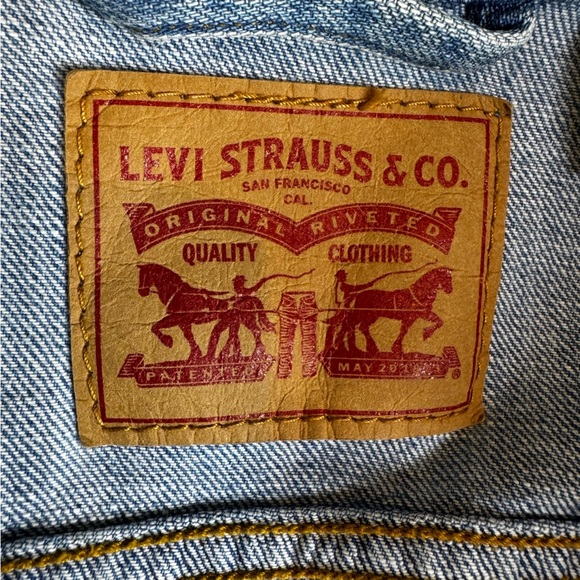 Levi’s Denim Trucker Jacket Medium Wash Cotton Size M - Picture 6 of 13